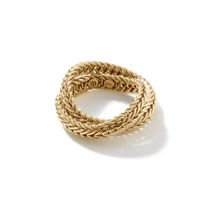 Women John Hardy Kami Chain Crossover Ring, Gold, 4.5MM