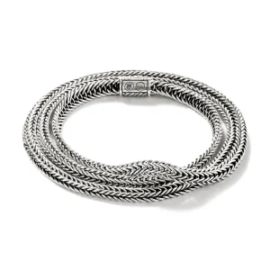 Women John Hardy Kami Chain Triple Wrap, Silver, 4.5MM