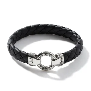 John Hardy Leather Keyring Bracelet, Sterling Silver