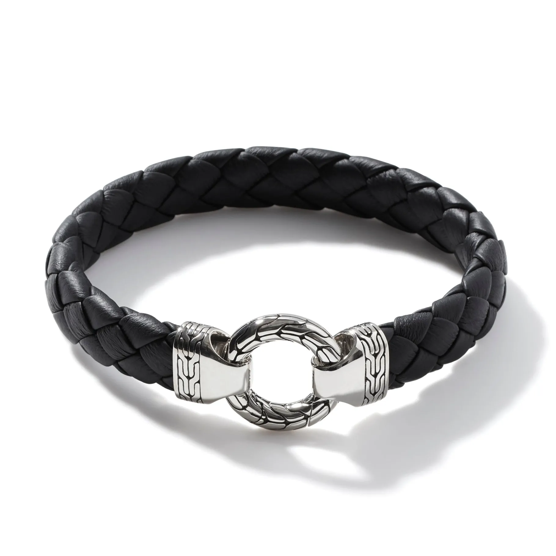 John Hardy Leather Keyring Bracelet, Sterling Silver