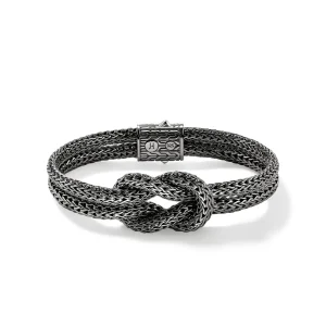 Women John Hardy Love Knot Bracelet, Dark Silver, 10MM