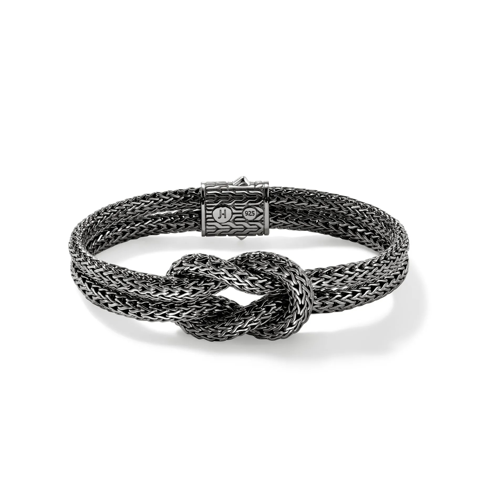 Women John Hardy Love Knot Bracelet, Dark Silver, 10MM