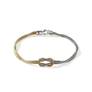 Women John Hardy Love Knot Bracelet, Gold, Silver, 3.6MM