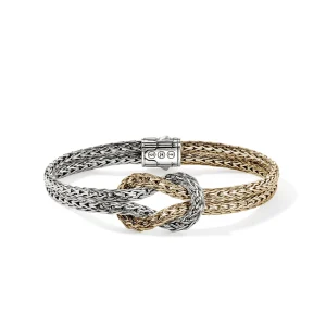 Women John Hardy Love Knot Bracelet, Gold, Sterling Silver, 7MM