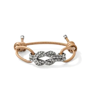 John Hardy Love Knot Bracelet, Sterling Silver, Leather