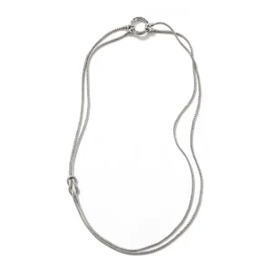 Women John Hardy Love Knot Convertible Necklace, Silver, 3.6MM