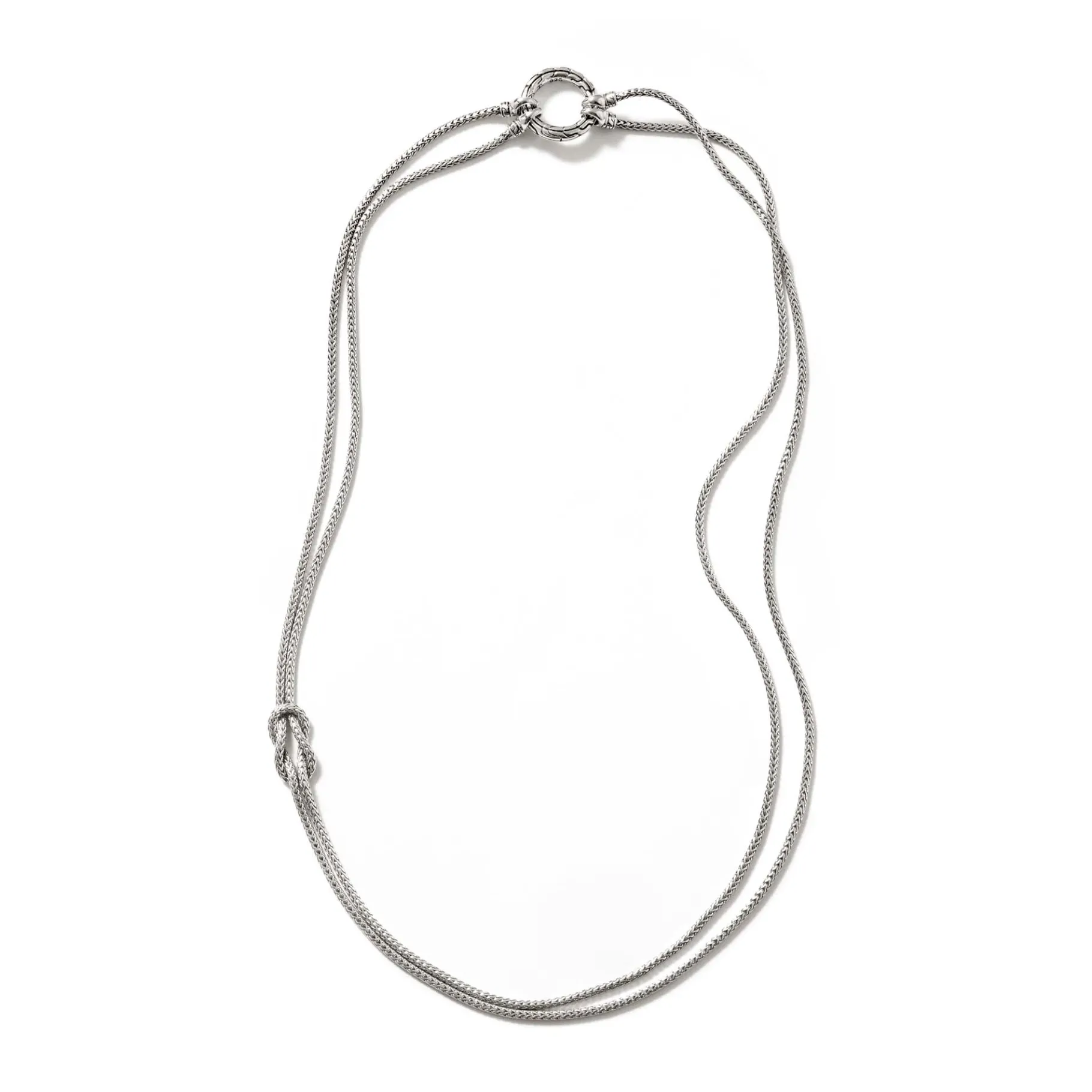 Women John Hardy Love Knot Convertible Necklace, Silver, 3.6MM