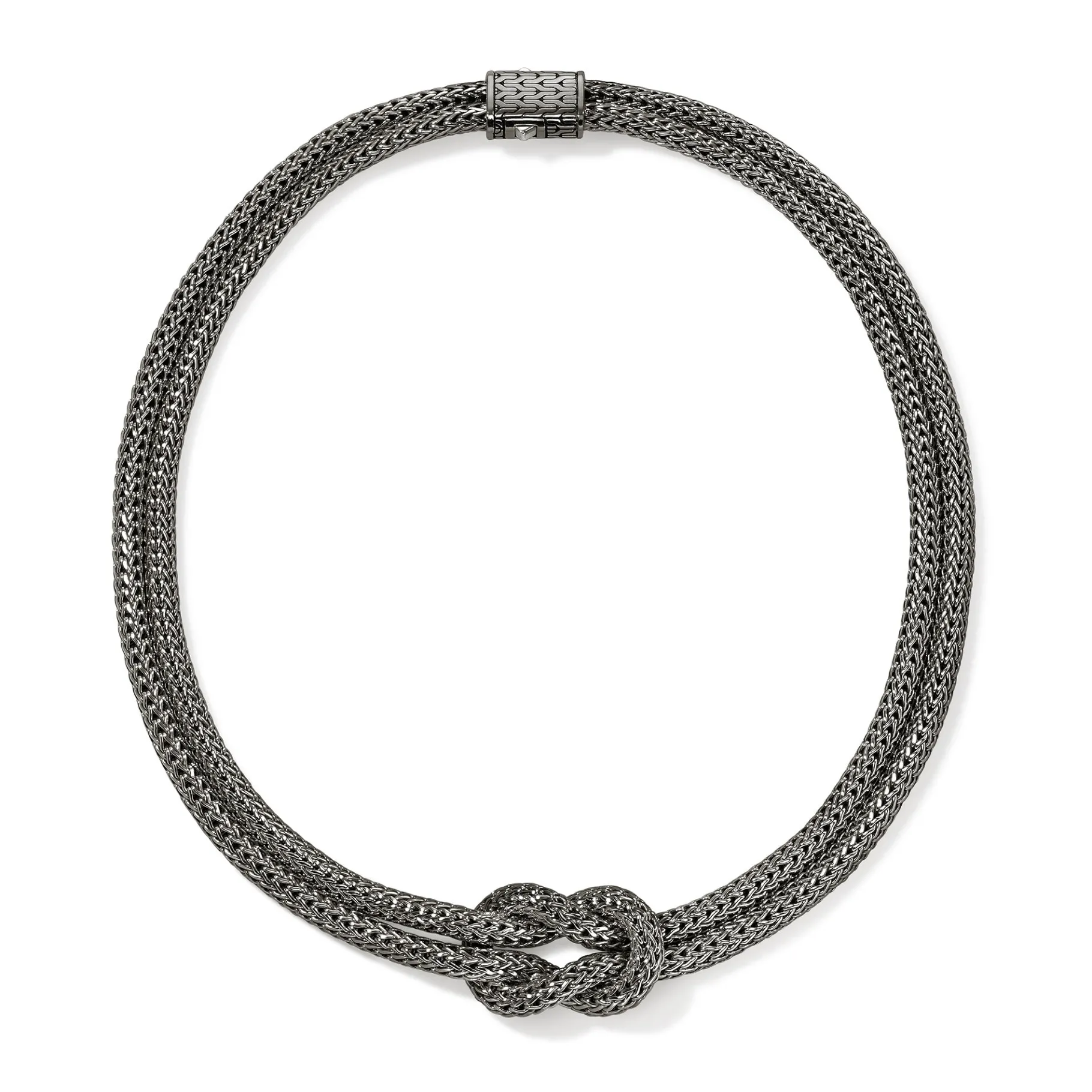 Women John Hardy Love Knot Necklace, Dark Silver, 10MM