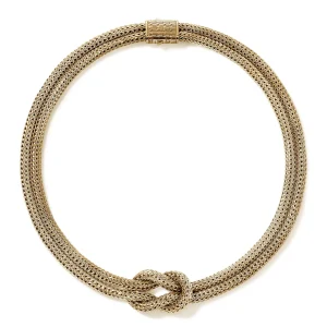 Women John Hardy Love Knot Necklace, Gold, 10MM