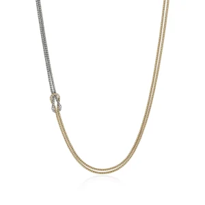 Women John Hardy Love Knot Necklace, Gold, Sterling Silver, 3.6MM