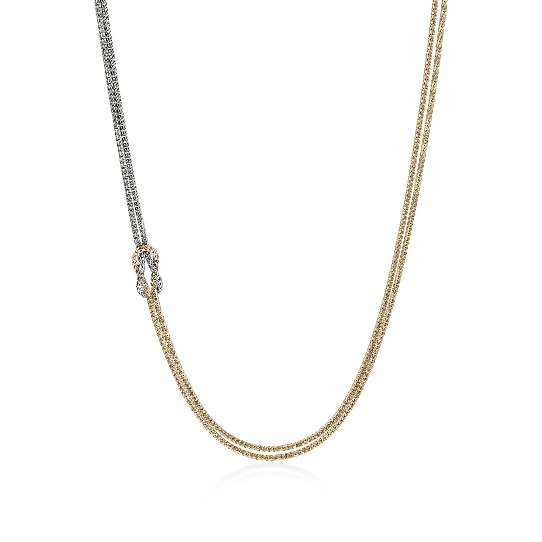 Women John Hardy Love Knot Necklace, Gold, Sterling Silver, 3.6MM