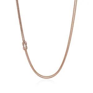 Women John Hardy Love Knot Necklace, Rose Gold, 3.6MM