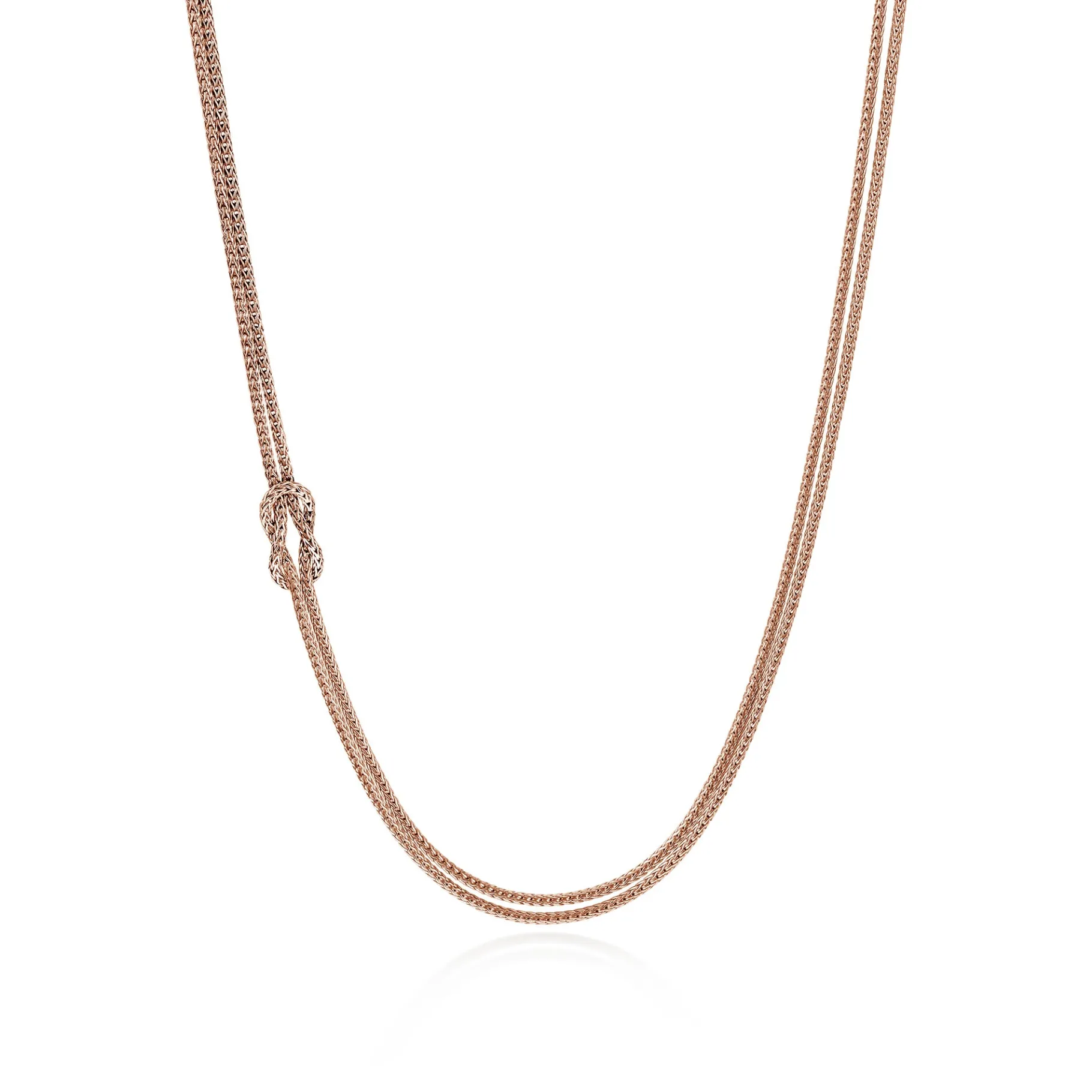 Women John Hardy Love Knot Necklace, Rose Gold, 3.6MM