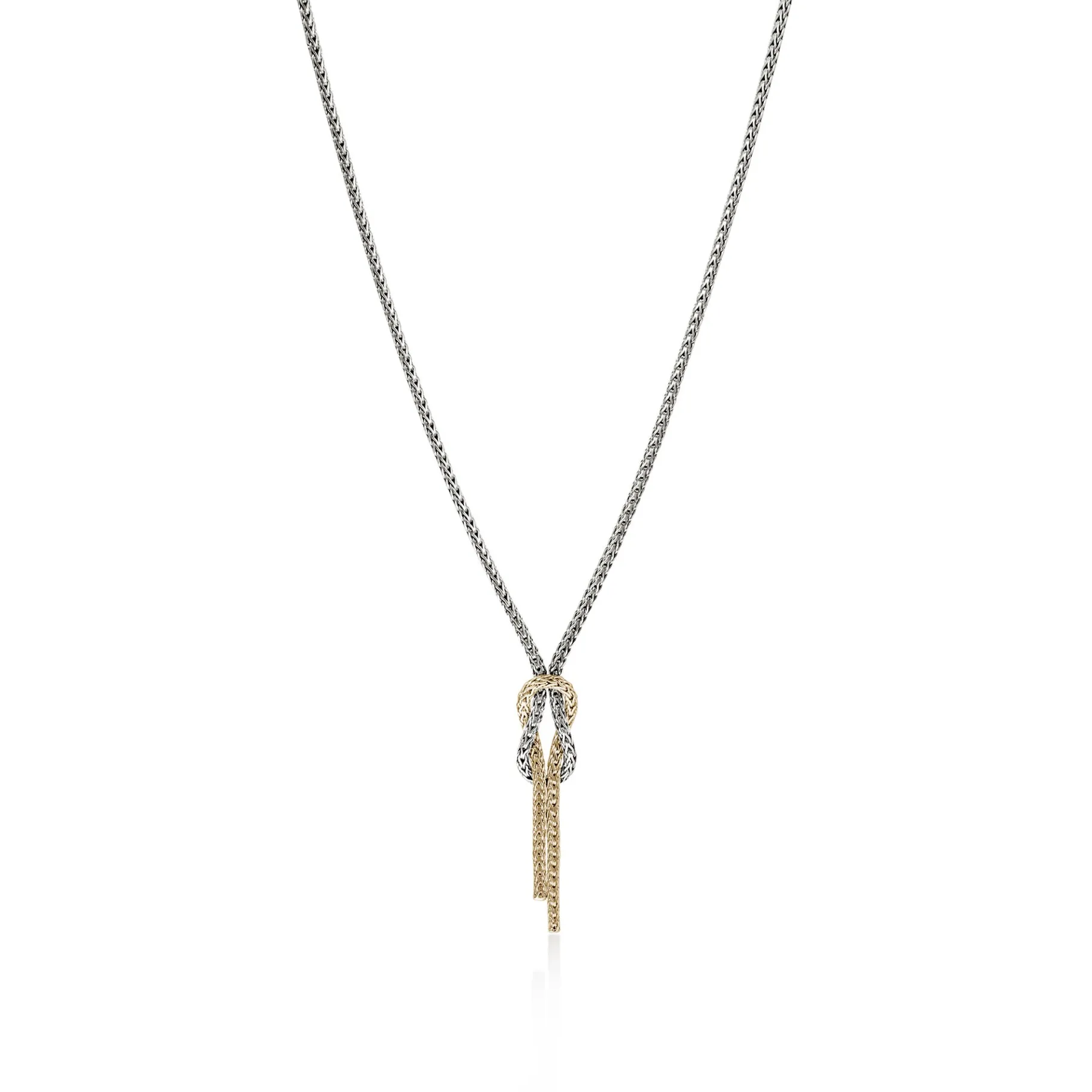 Women John Hardy Love Knot Y Necklace, Gold, Sterling Silver, 1.8MM