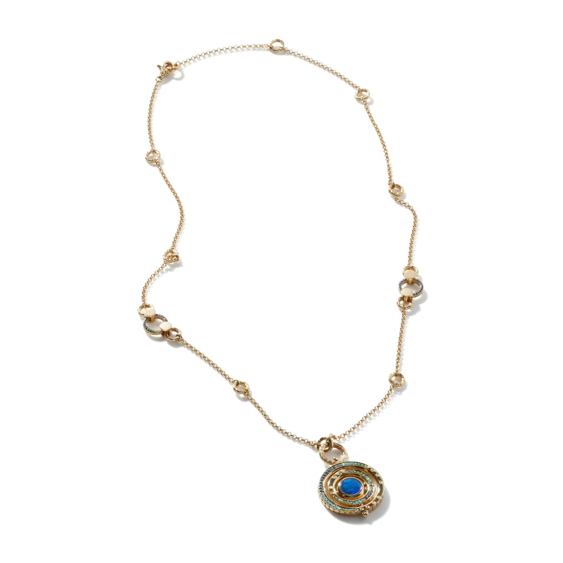 Women John Hardy Moon Door Necklace, Gold, Pavé
