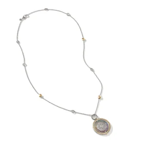 Women John Hardy Moon Door Necklace, Gold, Silver, Pavé