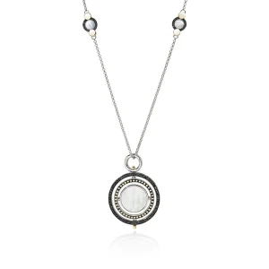 Women John Hardy Moon Door Necklace, Silver, Gold, Pavé, Pearl