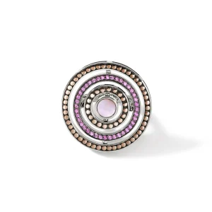Women John Hardy Moon Door Ring, Rose Gold, Silver, Pavé