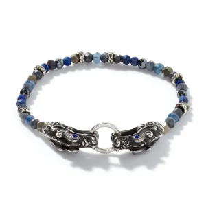 John Hardy Naga Beaded Bracelet, Silver, Gemstones