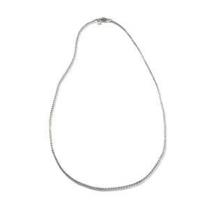 Women John Hardy Naga Box Chain Necklace, Silver, 2.7MM