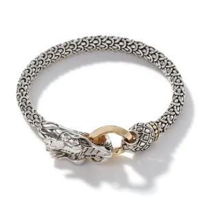 Women John Hardy Naga Bracelet, Gold, Sterling Silver, 6MM