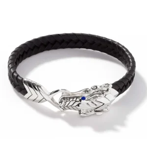 John Hardy Naga Bracelet, Sterling Silver, Leather