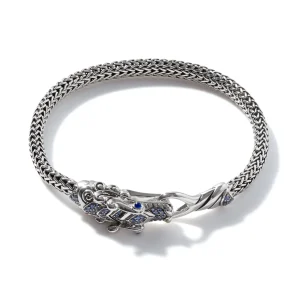 Women John Hardy Naga Bracelet, Sterling Silver, Pavé, 5MM