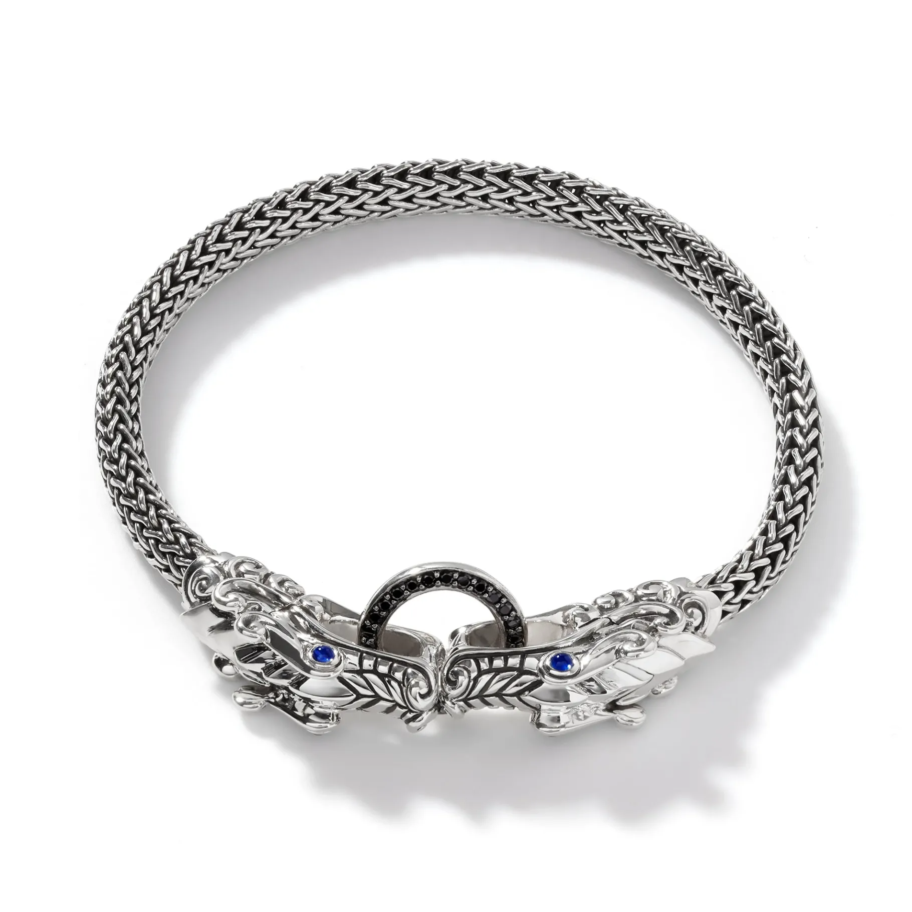 Women John Hardy Naga Bracelet, Sterling Silver, Pavé, 5MM