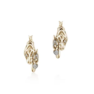 Women John Hardy Naga Hoop Earrings, Gold, Diamonds