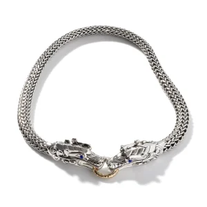 Women John Hardy Naga Necklace, Sterling Silver, Gold, 10.5MM
