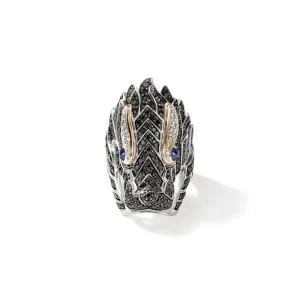 Women John Hardy Naga Saddle Ring, Gold, Silver, Diamonds