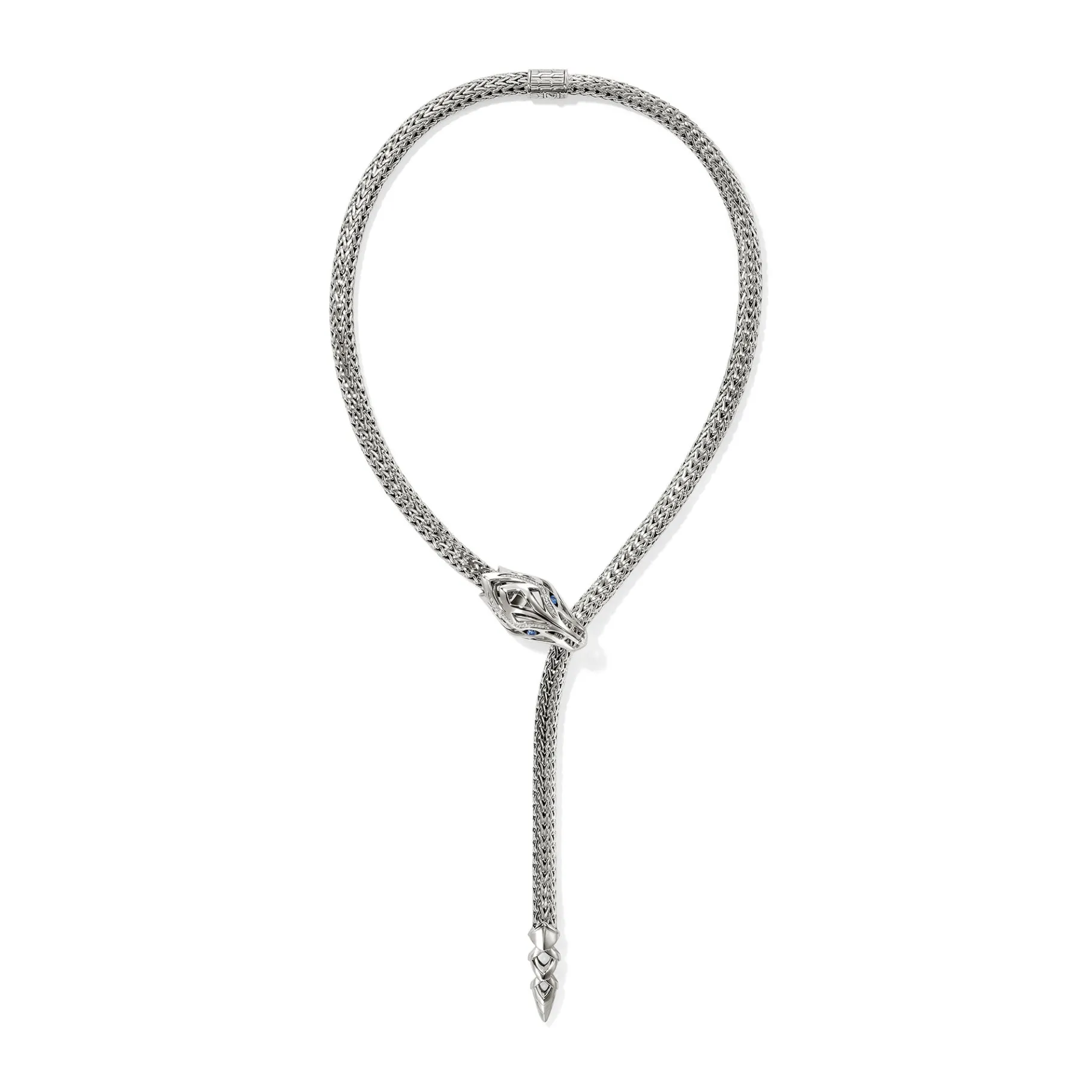Women John Hardy Naga Y Necklace, Sterling Silver, Diamonds, 7.5MM