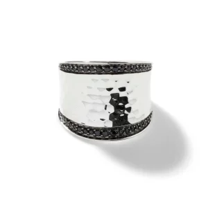 Women John Hardy Palu Saddle Ring, Sterling Silver, Pavé