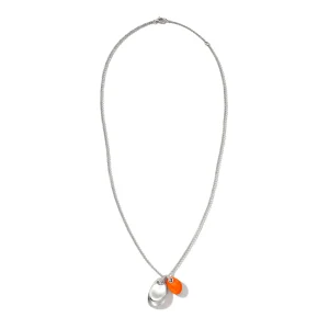 Women John Hardy Pebble Duo Necklace, Silver, Diamonds