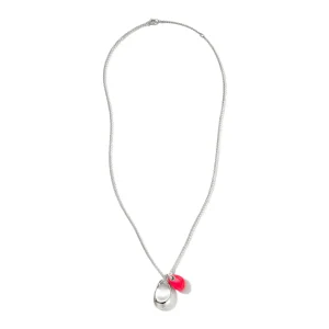 Women John Hardy Pebble Duo Necklace, Silver, Diamonds