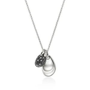 Women John Hardy Pebble Duo Necklace, Sterling Silver, Black Sand Diamond Pavé