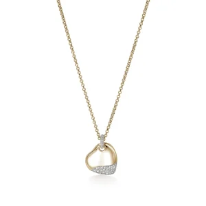 Women John Hardy Pebble Heart Necklace, Gold, Diamonds, Large