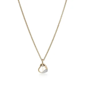 Women John Hardy Pebble Heart Necklace, Gold, Diamonds, Small