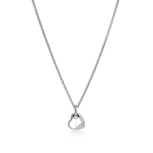 Women John Hardy Pebble Heart Necklace, Silver, Diamonds, Small