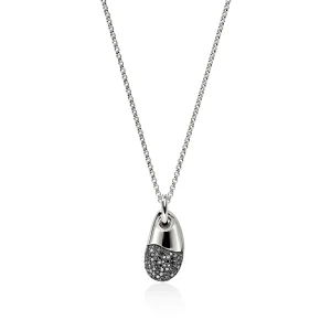 Women John Hardy Pebble Necklace, Sterling Silver, Black Sand Diamond Pavé