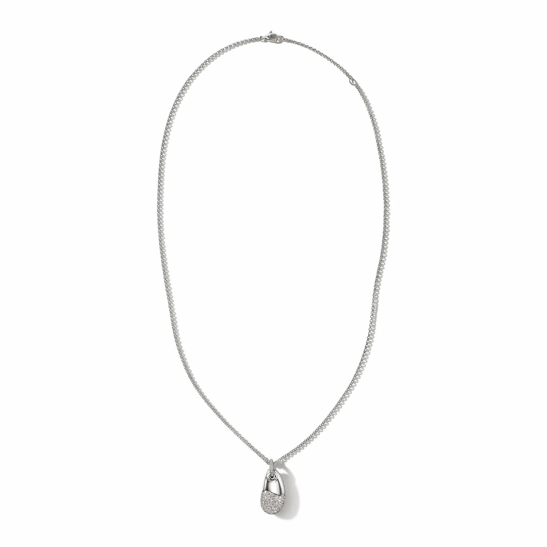 Women John Hardy Pebble Pendant, Sterling Silver, Diamonds