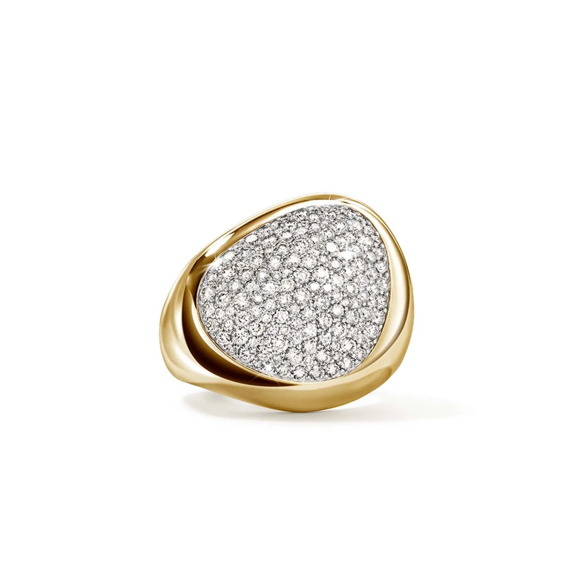 Women John Hardy Pebble Ring, Gold, Diamonds