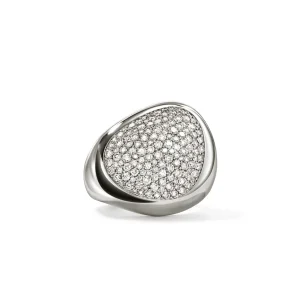 Women John Hardy Pebble Ring, Sterling Silver, Diamonds