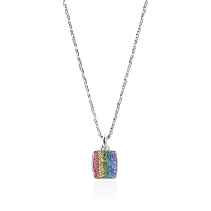 Women John Hardy Rainbow Tag Necklace, Sterling Silver, Gemstones