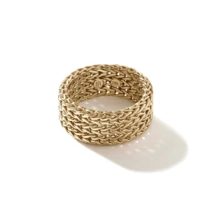 Women John Hardy Rata Chain Band Ring, Gold, Wide