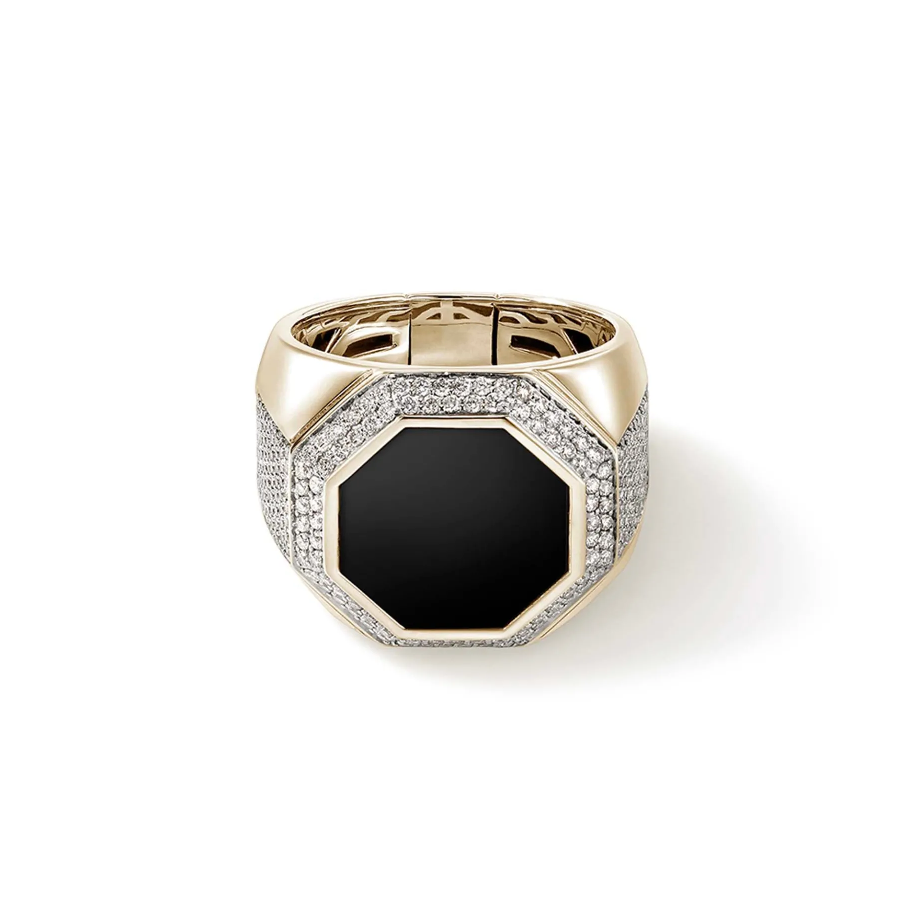 John Hardy Signet Ring, Gold, Diamonds