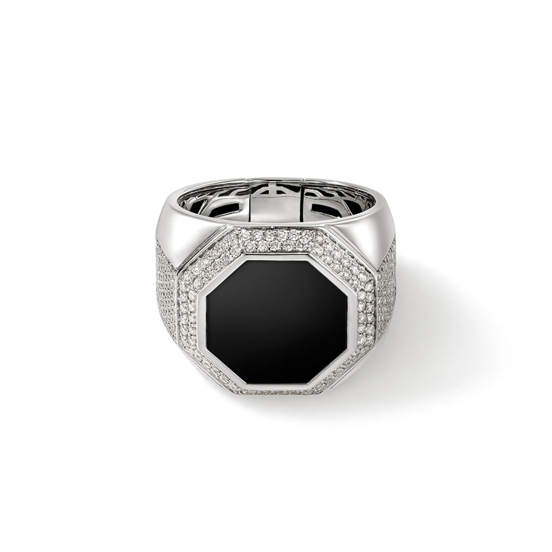 John Hardy Signet Ring, Silver, Diamonds