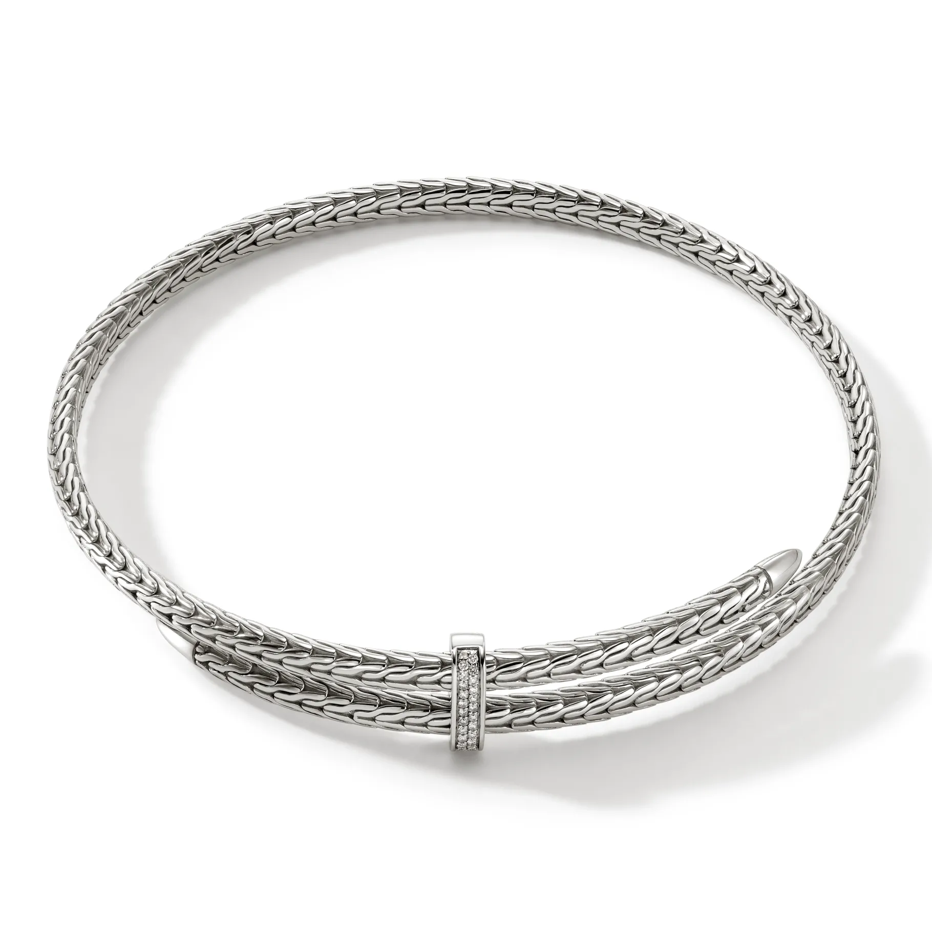 Women John Hardy Spear Coil Choker, Sterling Silver, Diamonds