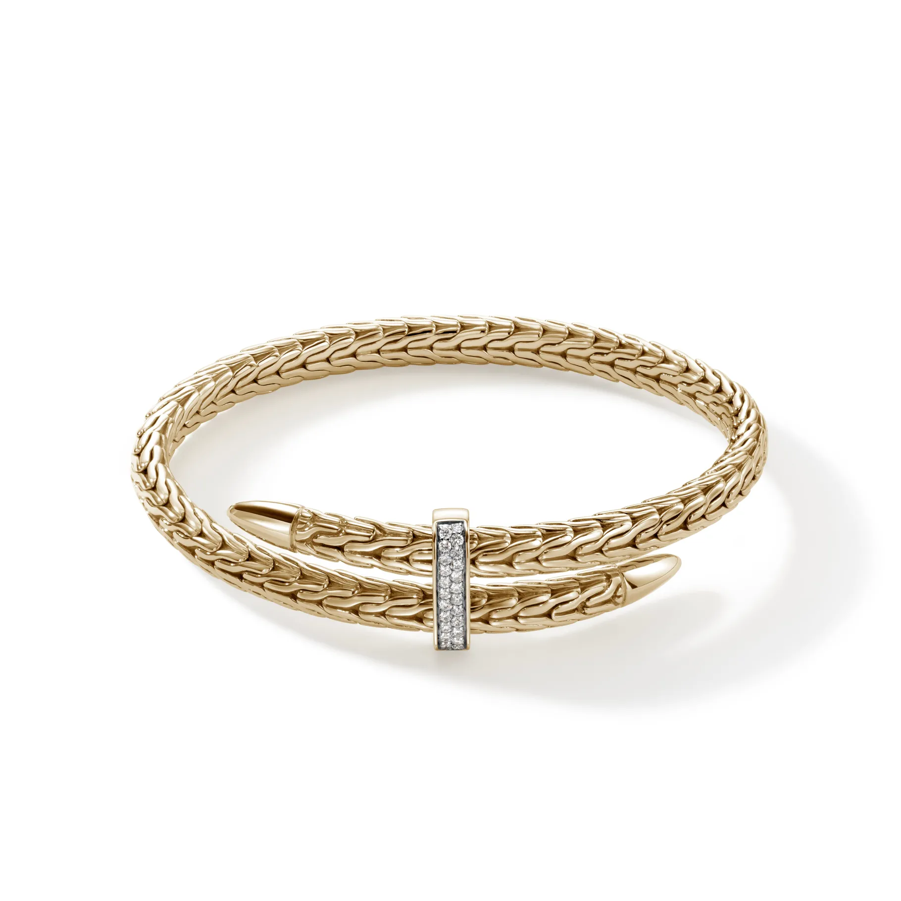 Women John Hardy Spear Flex Cuff, Gold, Diamonds