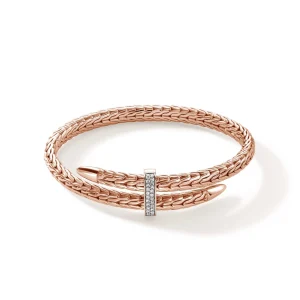 Women John Hardy Spear Flex Cuff, Rose Gold, Diamonds